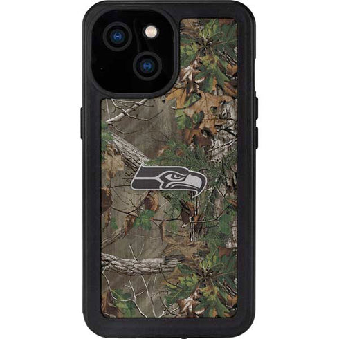 NFL Seattle Seahawks Realtree Xtra Green Camo iPhone 15 Waterproof Case